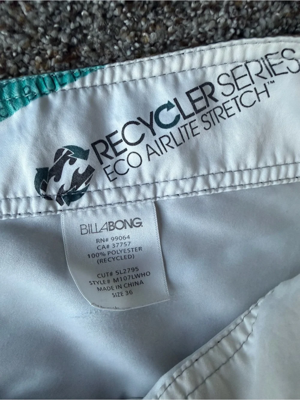 Billabong Recycler Eco Airlite Wave Print Boardshorts Men's 36 Y2K Surf